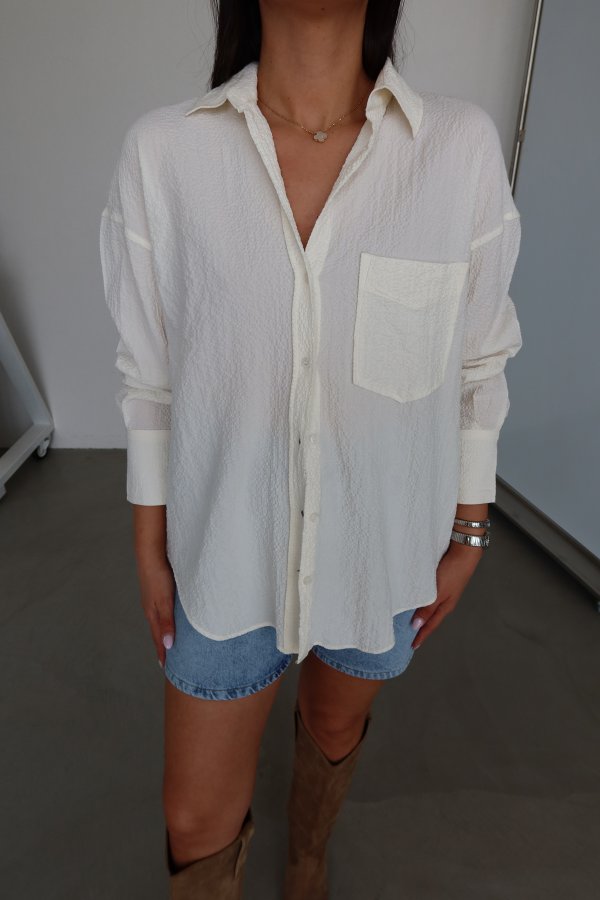 Dokulu Oversize  Gömlek