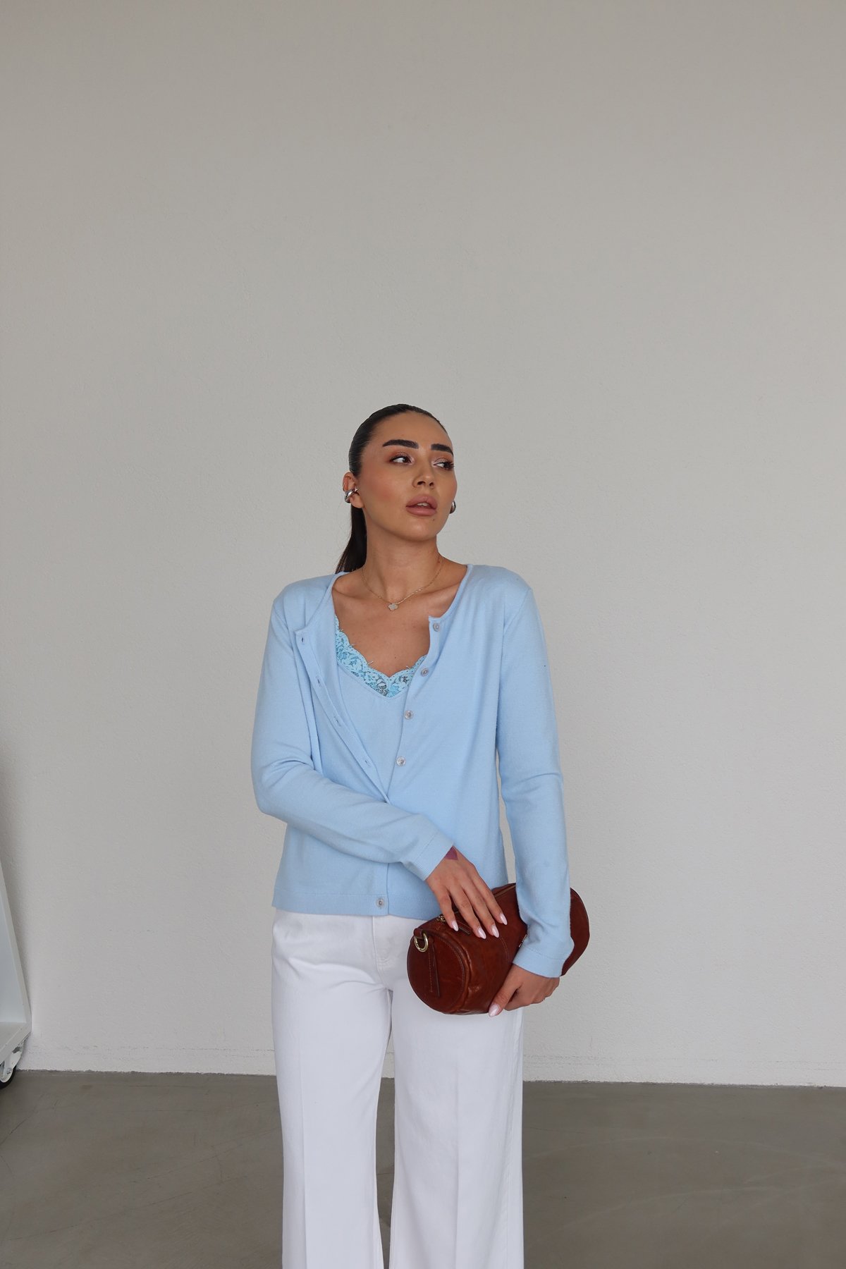 Dantel Bluz İçli Hırka