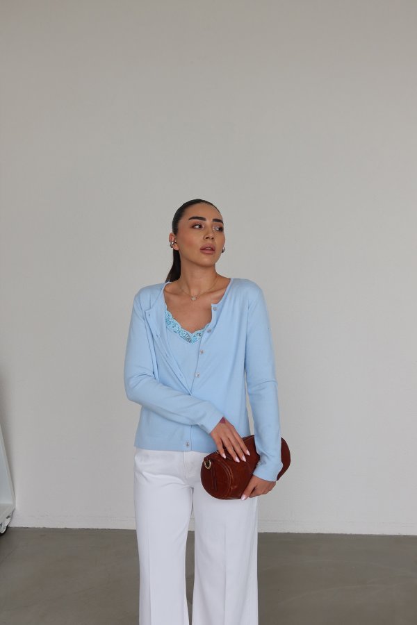 Dantel Bluz İçli Hırka