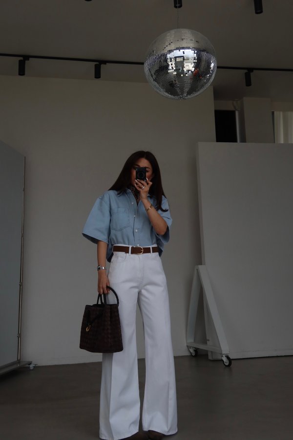 Yumuşak Dokulu Kemerli Wideleg Jean