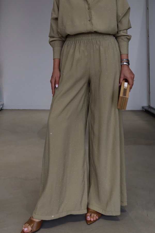 Taş Baskılı Premium Gömlek Pantolon Takım