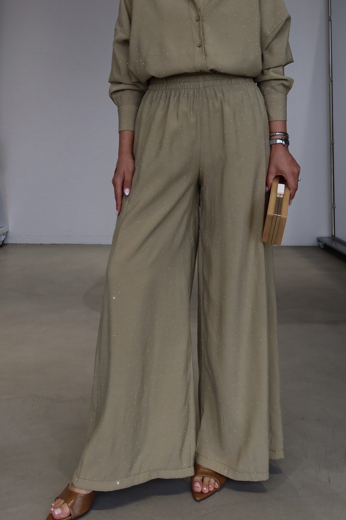 Taş Baskılı Premium Gömlek Pantolon Takım