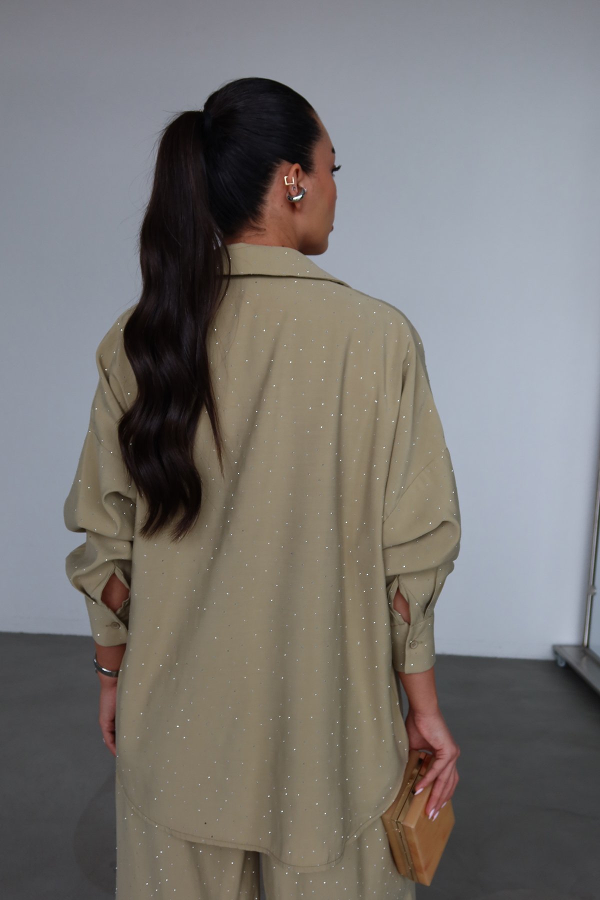 Taş Baskılı Premium Gömlek Pantolon Takım