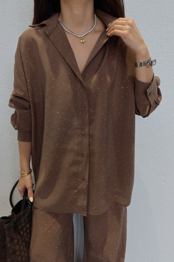 Taş Baskılı Premium Gömlek Pantolon Takım