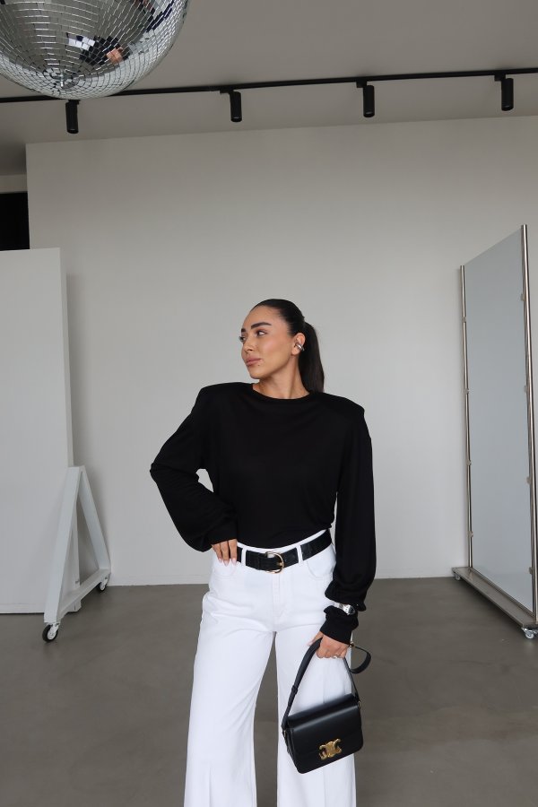 Omuzu Vatkalı Basic Bluz