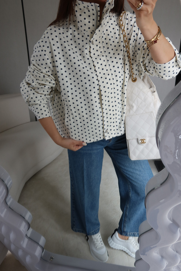 Dik Yaka Puantiyeli Ceket