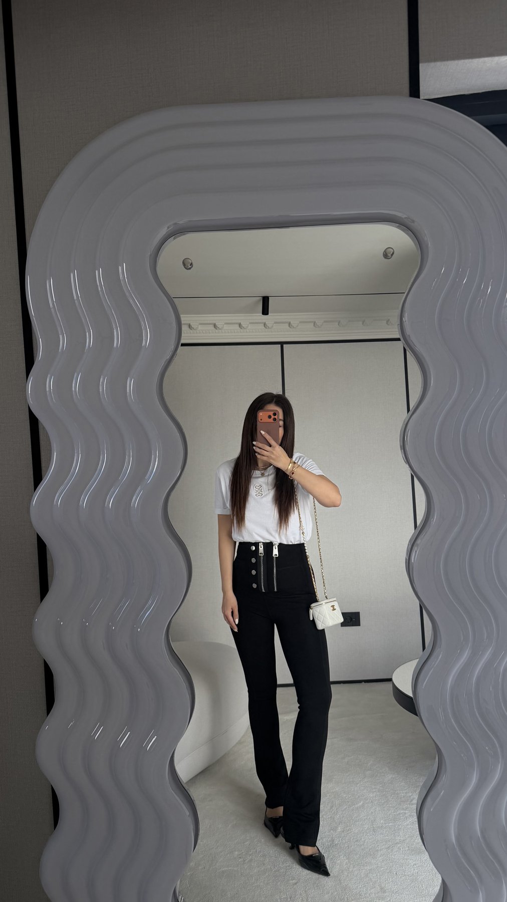 Çift Fermuarlı Tayt Pantolon