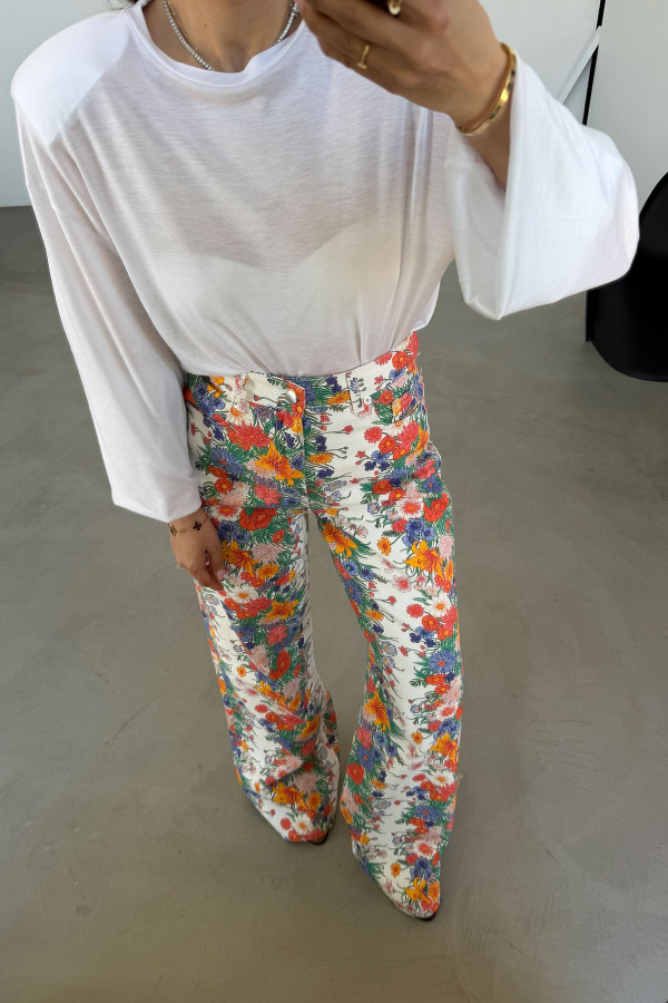 Çiçek Desenli Pantolon