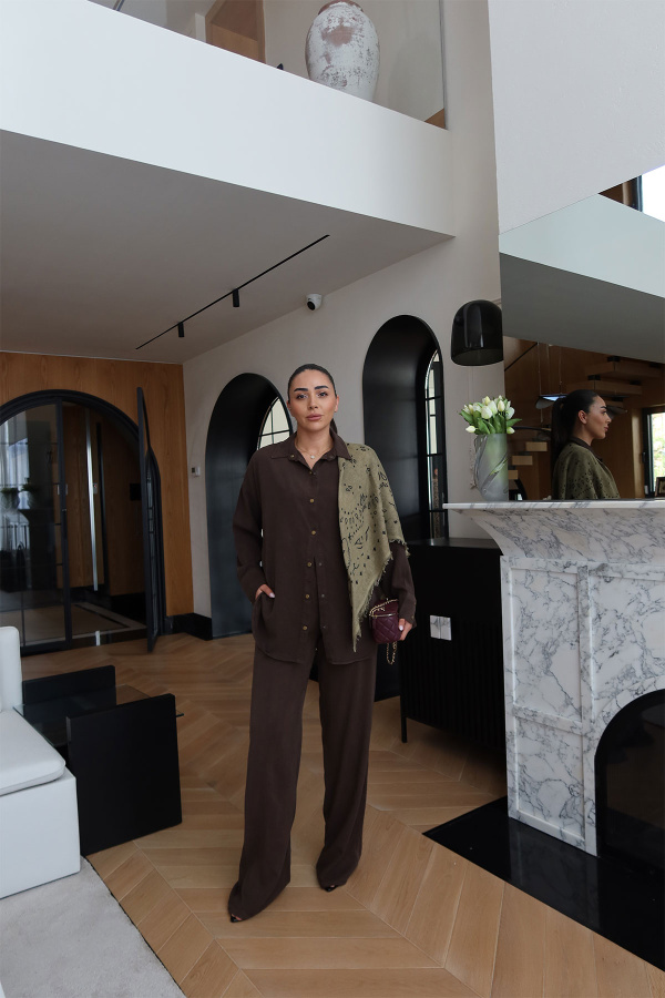 Çıt Çıt Düğmeli Gömlek Pantolon Takım