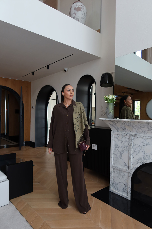 Çıt Çıt Düğmeli Gömlek Pantolon Takım