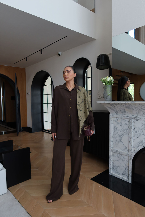 Çıt Çıt Düğmeli Gömlek Pantolon Takım