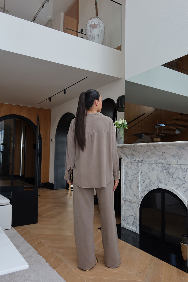 Çıt Çıt Düğmeli Gömlek Pantolon Takım