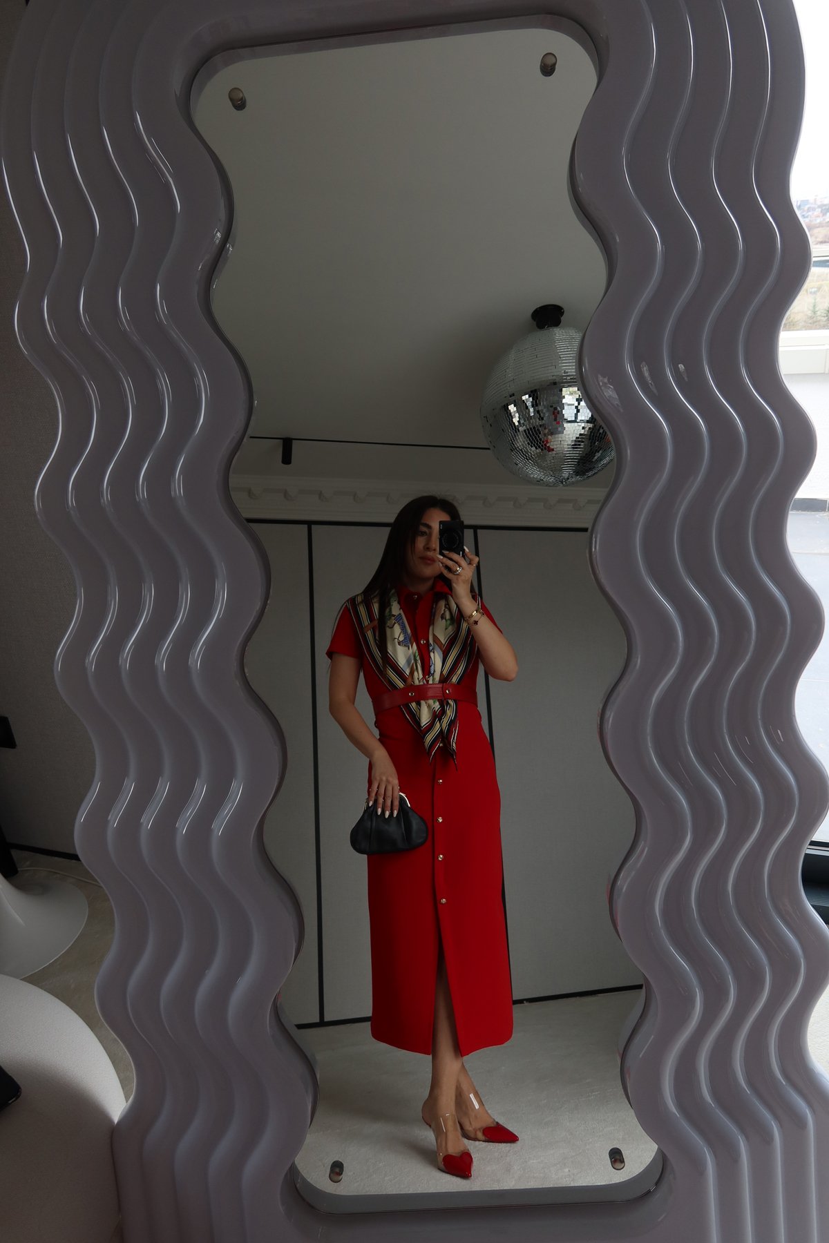 Gold Düğmeli Maksi Gömlek Elbise