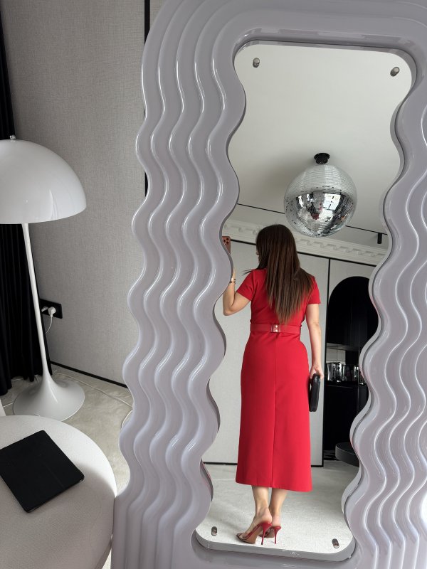 Gold Düğmeli Maksi Gömlek Elbise