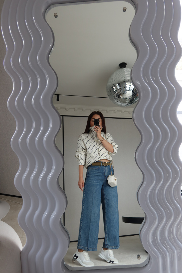 Taşlamalı Wideleg Jean