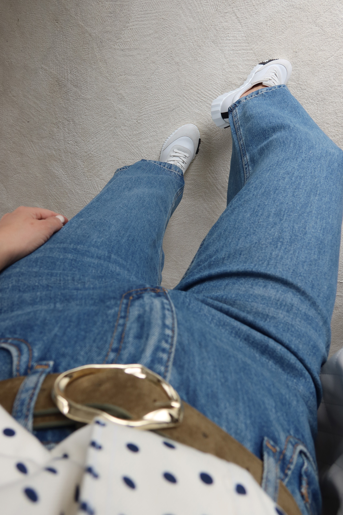 Taşlamalı Wideleg Jean