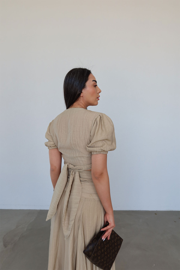 Bağlamalı Bluz Etek Takım