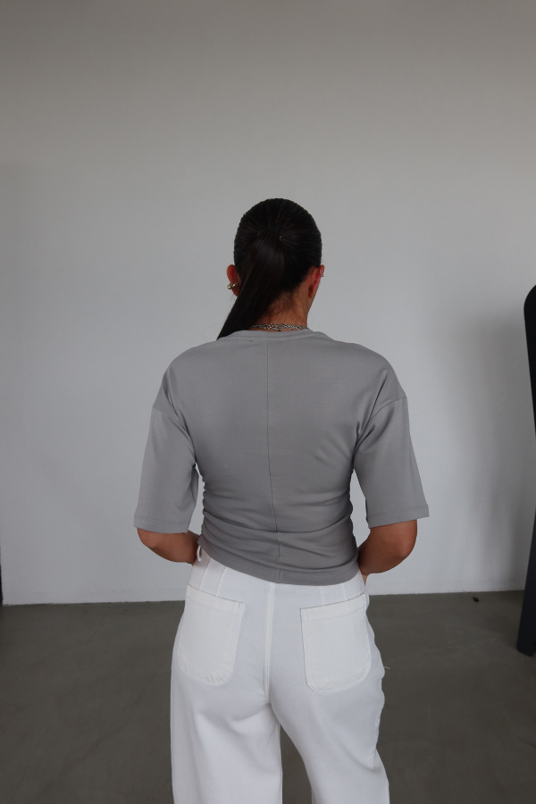 Yarasa Kol Yanları Büzgülü Bluz