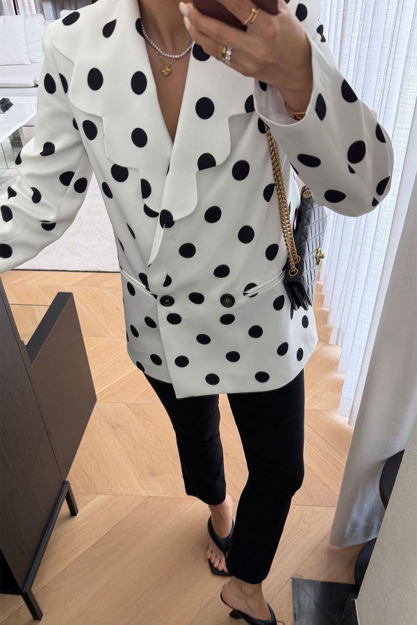 Kruvaze Puantiyeli Ceket