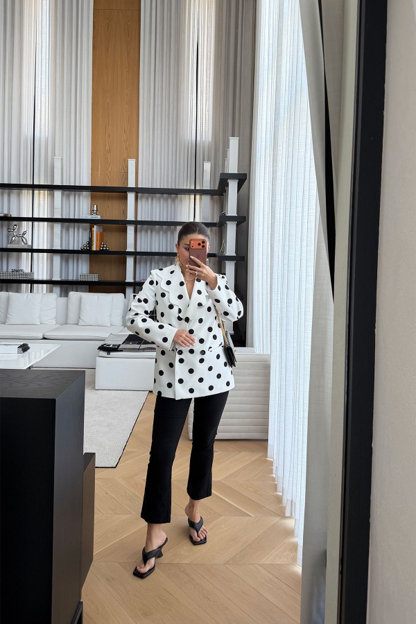 Kruvaze Puantiyeli Ceket