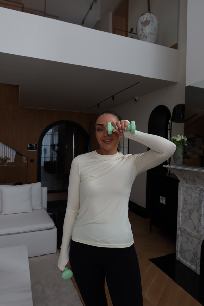 Uzun Kollu Likralı Basic Tshirt