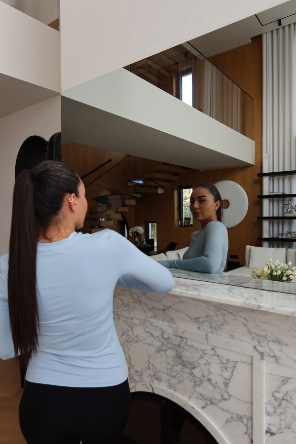 Uzun Kollu Likralı Basic Tshirt