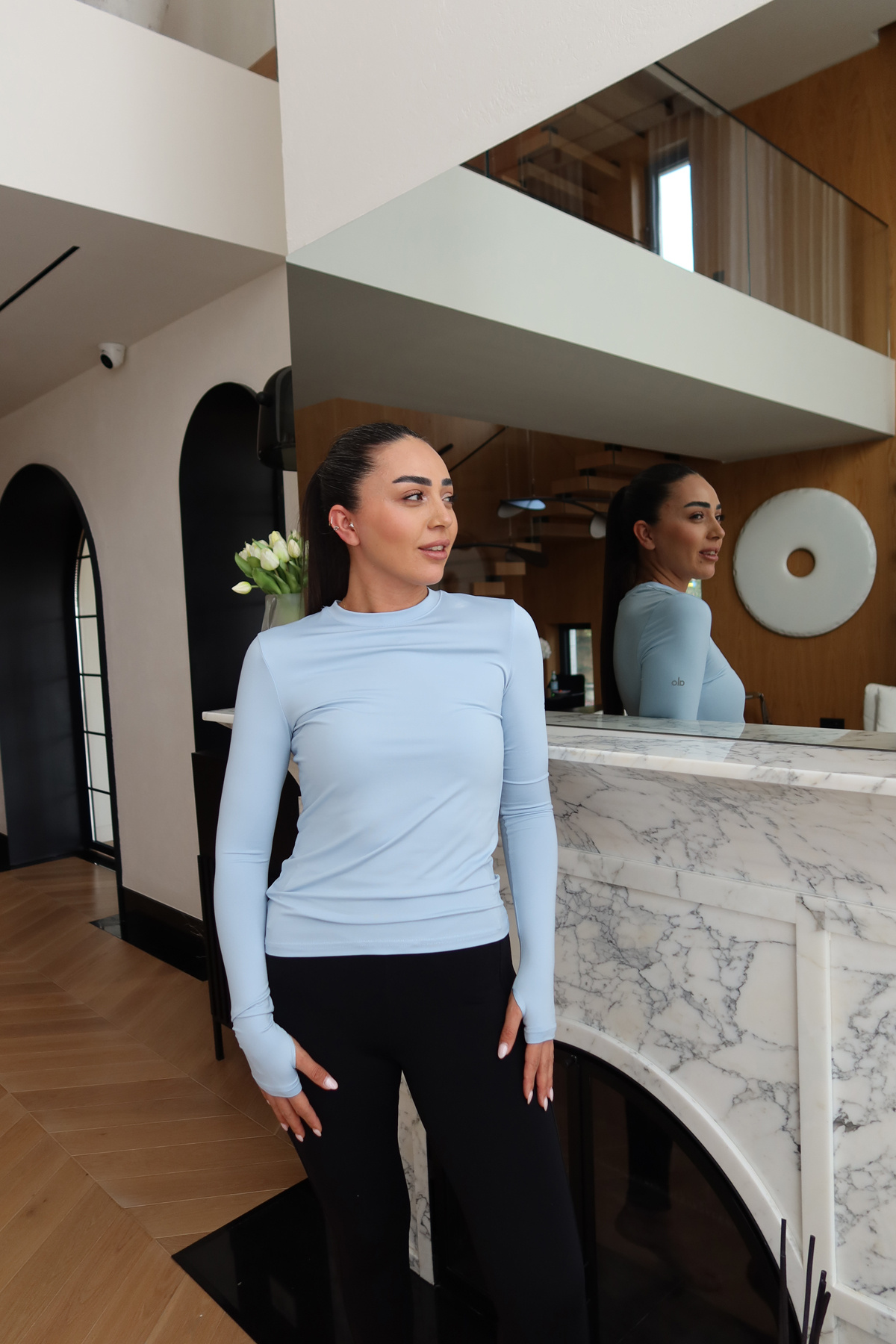 Uzun Kollu Likralı Basic Tshirt