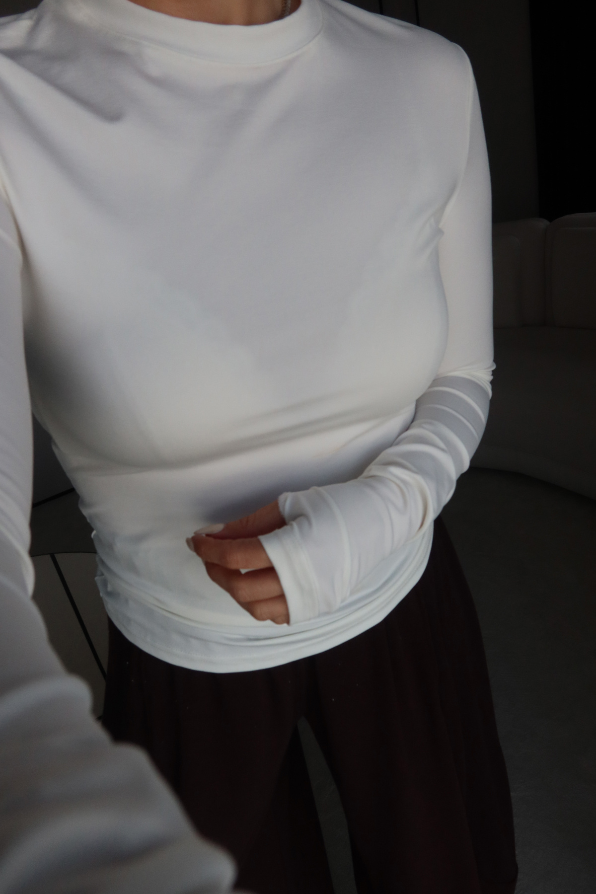 Uzun Kollu Likralı Basic Tshirt