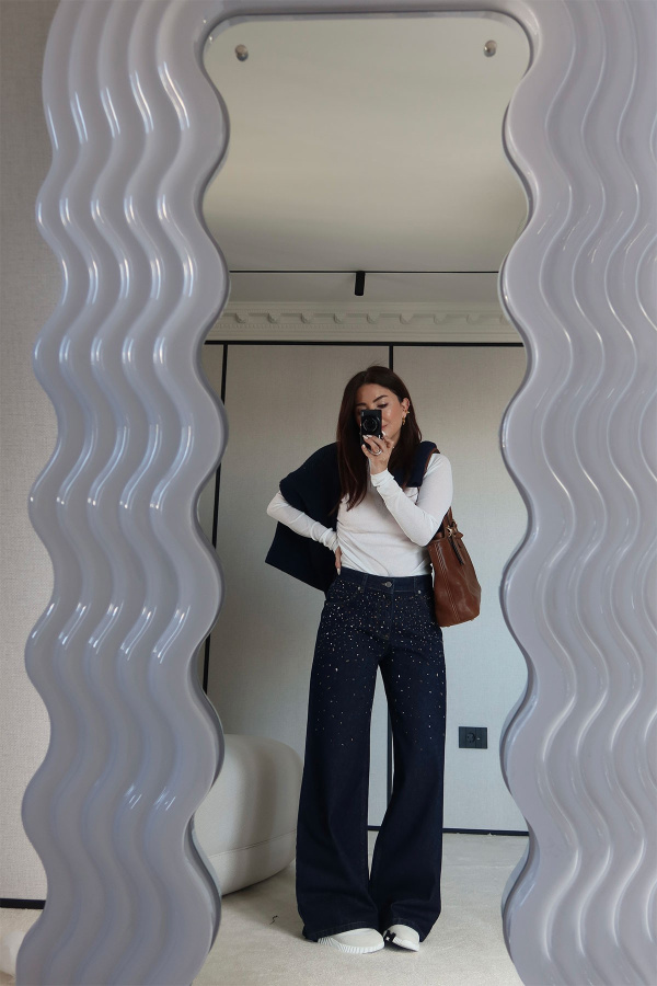 Taşları Renkli Palazzo Jean