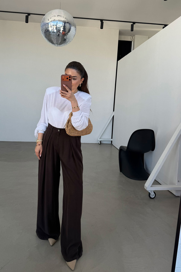 Beli Lastikli Geniş Kalıp Pantolon