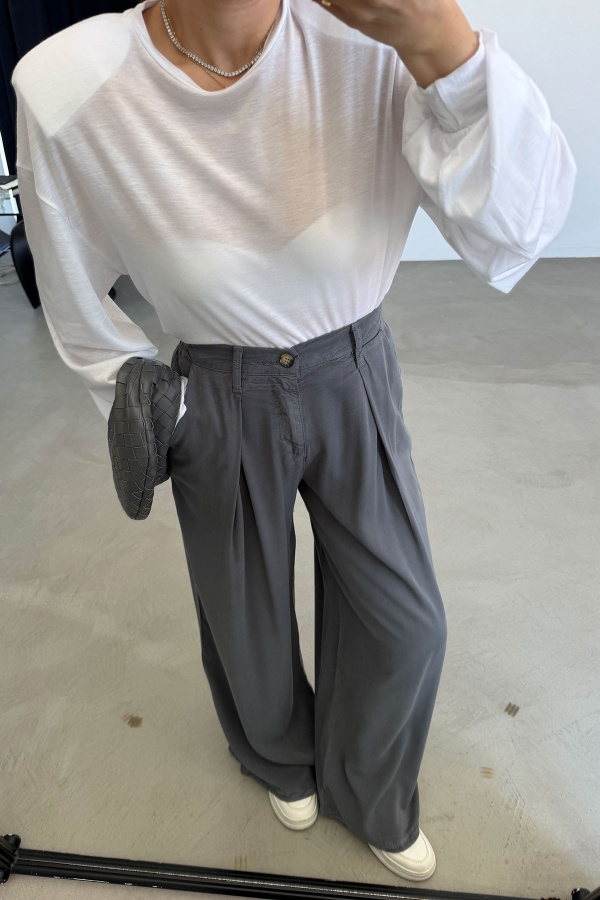 Beli Lastikli Geniş Kalıp Pantolon