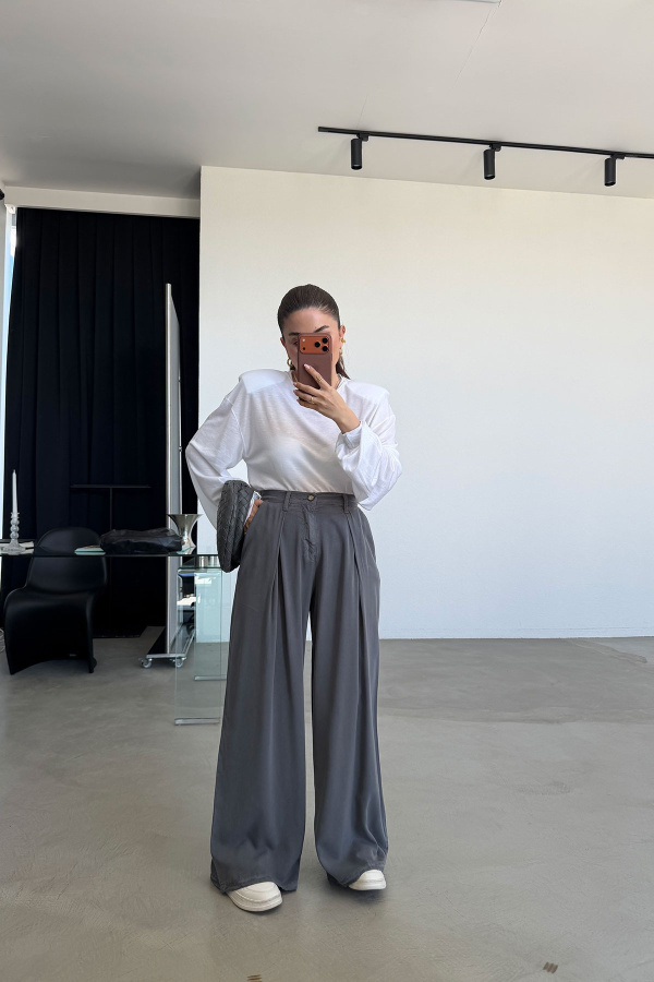 Beli Lastikli Geniş Kalıp Pantolon