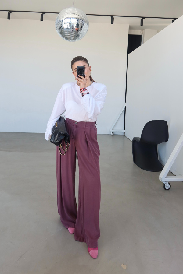 Beli Lastikli Geniş Kalıp Pantolon