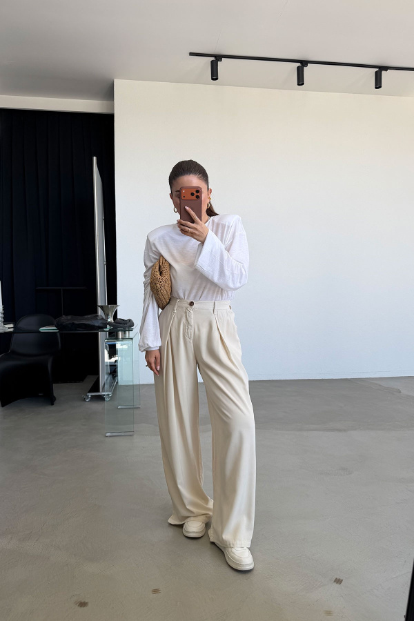 Beli Lastikli Geniş Kalıp Pantolon