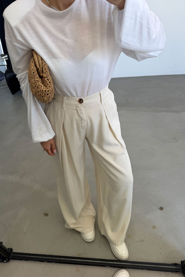 Beli Lastikli Geniş Kalıp Pantolon