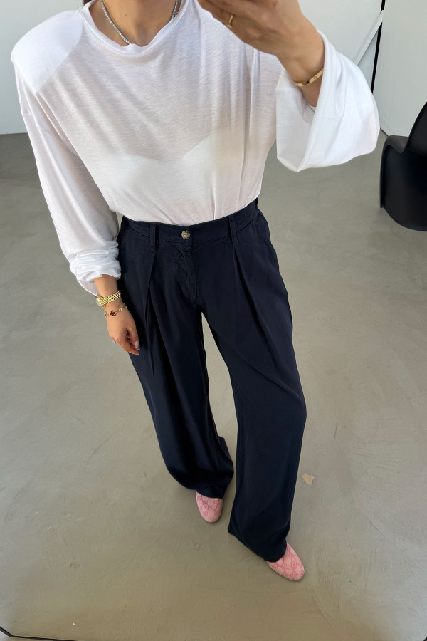 Beli Lastikli Geniş Kalıp Pantolon