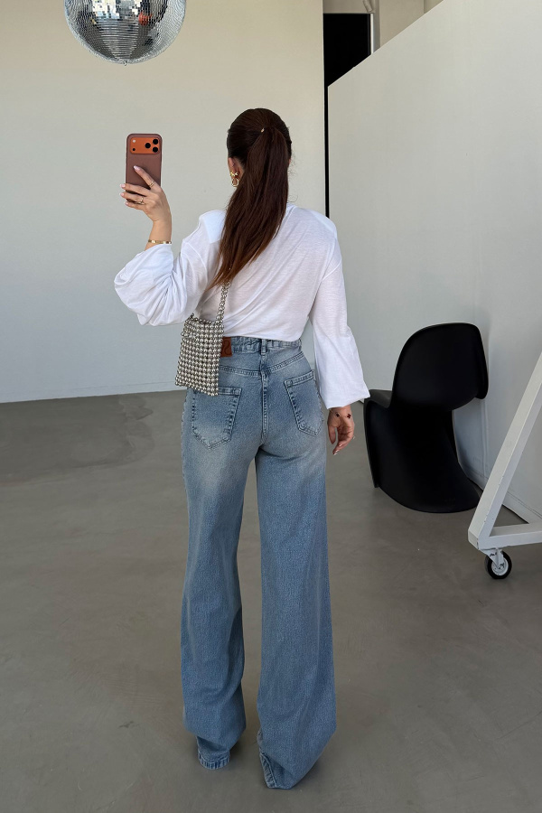 Kemeri Taşlı Straight Jean