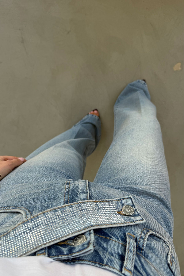 Kemeri Taşlı Straight Jean