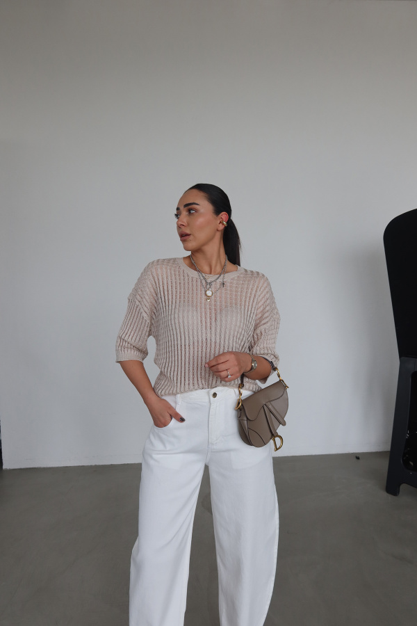 Kısa Kol Ajurlu Triko