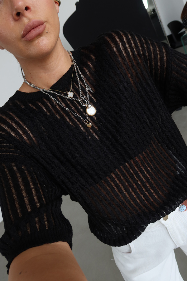 Kısa Kol Ajurlu Triko