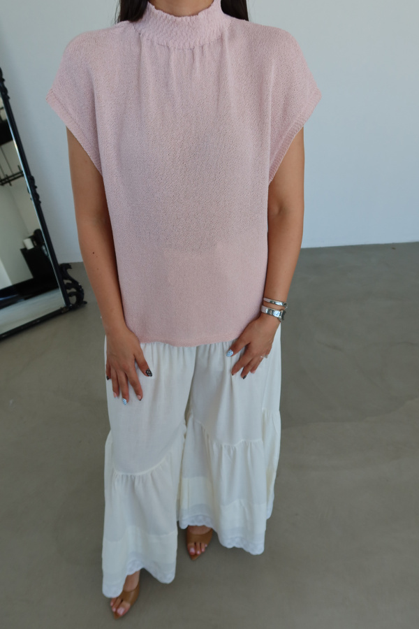 Dik Yaka Kısa Kol Triko