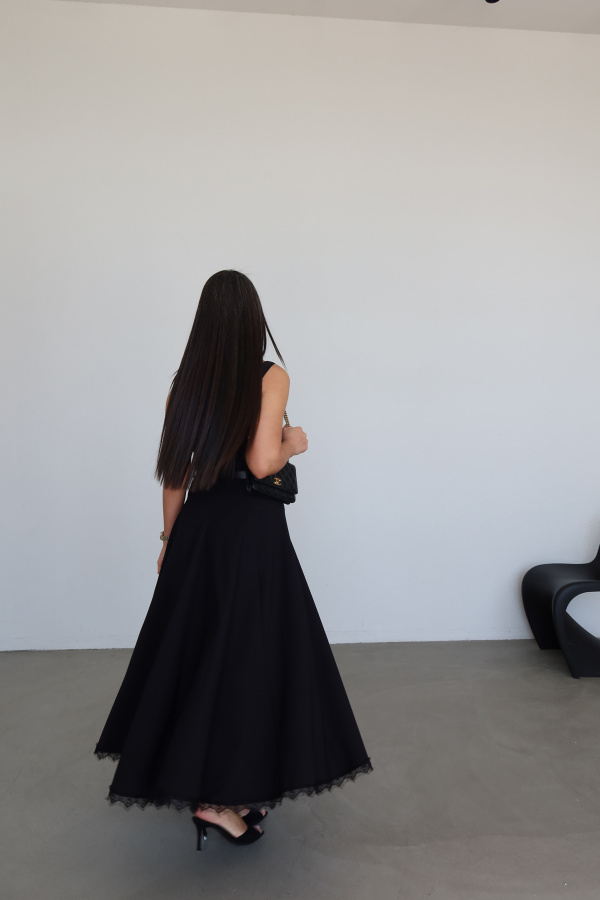 Kalın Askılı Dikişli Elbise