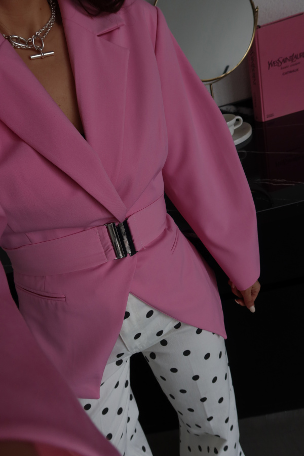 Asimetrik Kesim Kemeri Lastikli Ceket