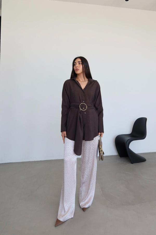 Jakarlı Saten Pantolon