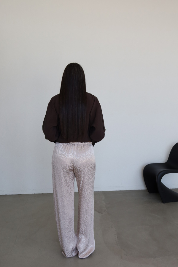 Jakarlı Saten Pantolon