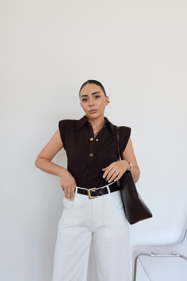 Gömlek Yaka Çıtçıtlı Bodysuit