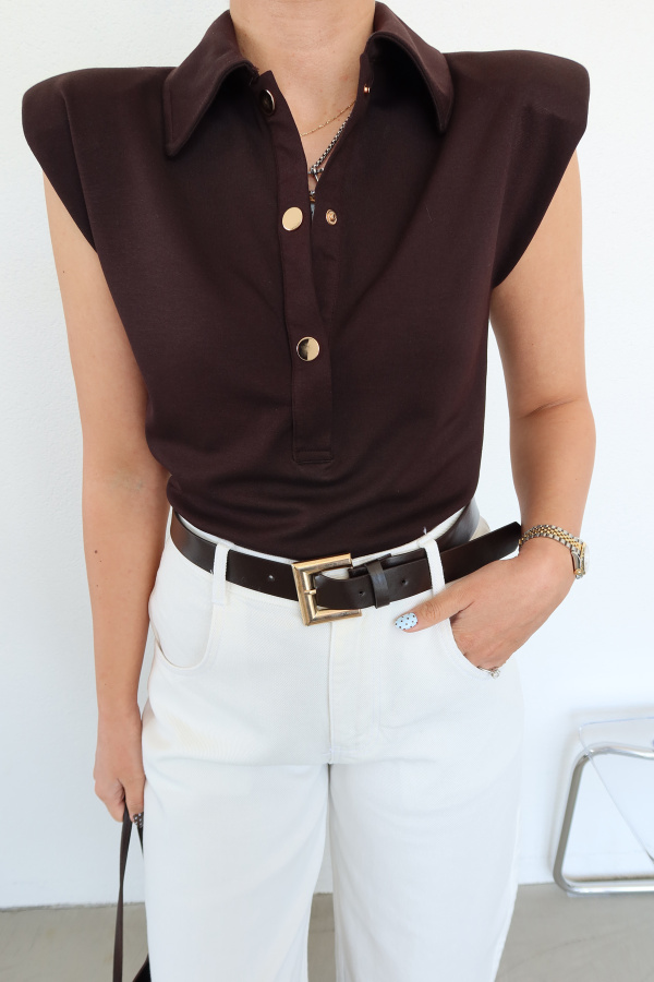 Gömlek Yaka Çıtçıtlı Bodysuit