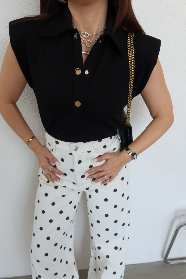 Gömlek Yaka Çıtçıtlı Bodysuit