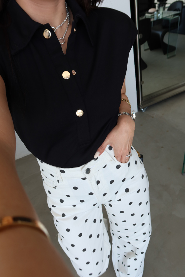 Gömlek Yaka Çıtçıtlı Bodysuit