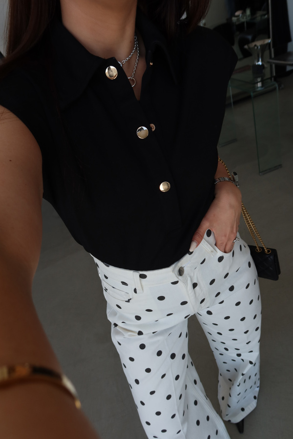 Gömlek Yaka Çıtçıtlı Bodysuit